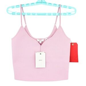 ALC Women's Shana Strappy Knit Crop Top Size M Purple Sweetheart-Neck NWT $225